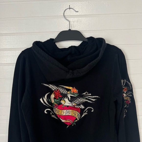 Harley Davidson VINTAGE 2007 Zip Up Grunge Goth Punk Skater Motorcycle Jacket - Picture 4 of 10